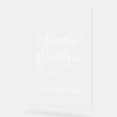 Moderne Minimalistische Mattierte Hochzeit Acrylschild (Winkel)