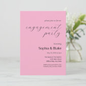 Moderne Minimalistische Mauve Pink-Engagement-Part Einladung (Stehend Vorderseite)
