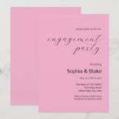 Moderne Minimalistische Mauve Pink-Engagement-Part Einladung (Vorne/Hinten)