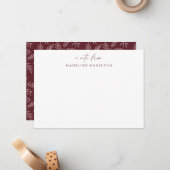 Moderne Minimalistische Merlot botanisch Personali Mitteilungskarte (Vorderseite/Rückseite Beispiel)