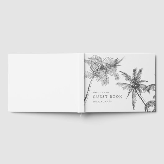 Moderne Minimalistische Minimalistische Hochzeit Gästebuch (Voll)