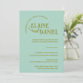 Moderne Minimalistische Minze Grüne Foto Hochzeit Einladung (Stehend Vorderseite)