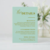 Moderne Minimalistische Minzgrün-Details Begleitkarte (Stehend Vorderseite)