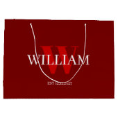 Moderne, Minimalistische Mit Monogramm Geschenktas Große Geschenktüte (Rückseite)