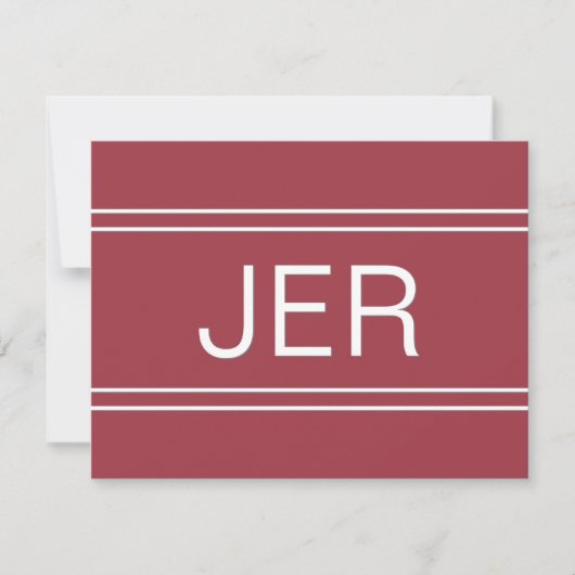 Moderne Minimalistische Mit Monogramm Initialen Ro Mitteilungskarte (Vorderseite)
