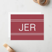 Moderne Minimalistische Mit Monogramm Initialen Ro Mitteilungskarte (Vorderseite/Rückseite Beispiel)