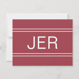 Moderne Minimalistische Mit Monogramm Initialen Ro Mitteilungskarte