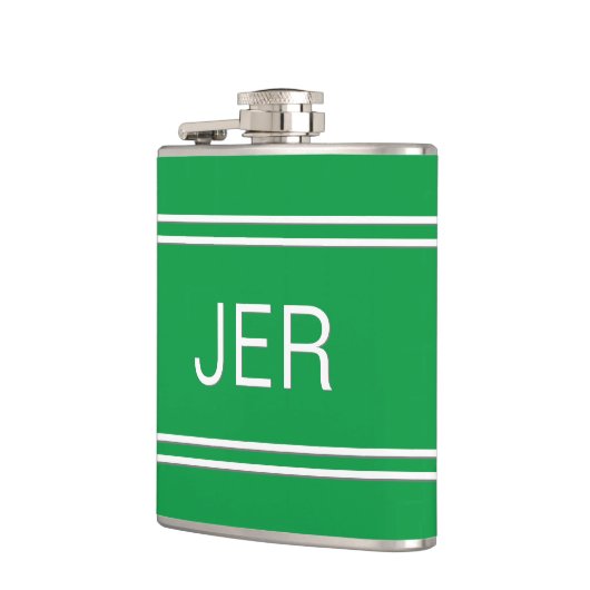 Moderne Minimalistische Mit Monogramm Initialen tr Flachmann (Links)