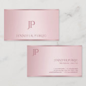 Moderne Minimalistische Mit Monogramm Rose - Goldv Visitenkarte (Vorne/Hinten)