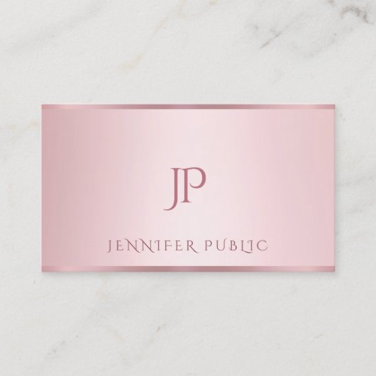 Moderne Minimalistische Mit Monogramm Rose - Goldv Visitenkarte (Vorderseite)