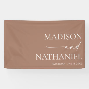 Moderne Minimalistische Mocha Mousse Wedding Banner