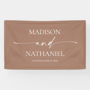 Moderne Minimalistische Mocha Mousse Wedding Banner