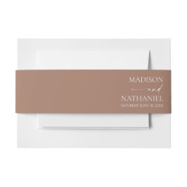 Moderne Minimalistische Mocha Mousse Wedding Einladungsbanderole