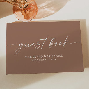 Moderne Minimalistische Mocha Mousse Wedding Gästebuch