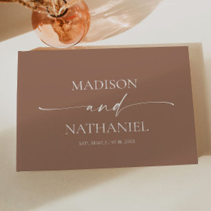 Moderne Minimalistische Mocha Mousse Wedding Gästebuch