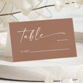 Moderne Minimalistische Mocha Mousse Wedding Platzkarte