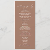 Moderne Minimalistische Mocha Mousse Wedding Programm (Rückseite)