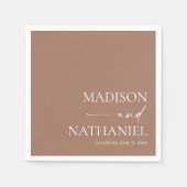 Moderne Minimalistische Mocha Mousse Wedding Serviette (Vorderseite)