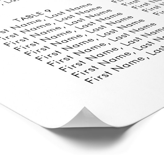 Moderne, Minimalistische Mongram Hochzeitstabelle Poster (Ecke)