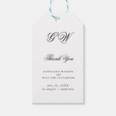 Moderne Minimalistische Mongram Script-Hochzeit Geschenkanhänger (Vorderseite)