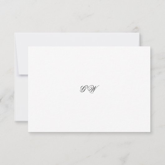 Moderne Minimalistische Mongram Script-Hochzeit RSVP Karte (Rückseite)