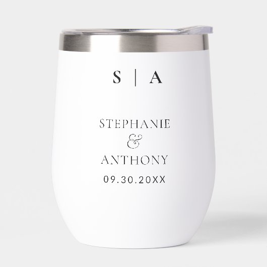 Moderne Minimalistische Monogram Black and White W (Links)