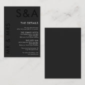 Moderne Minimalistische Monogram Black and White W Begleitkarte (Vorne/Hinten)