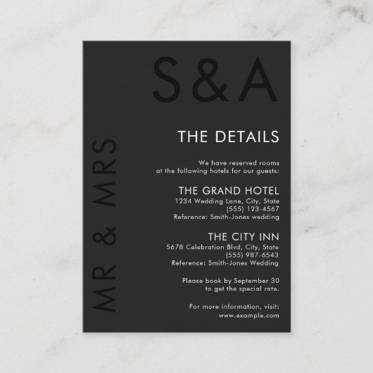 Moderne Minimalistische Monogram Black and White W Begleitkarte (Vorderseite)