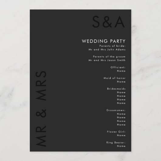 Moderne Minimalistische Monogram Black and White W Programm (Rückseite)