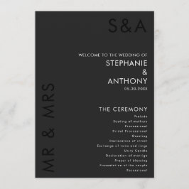 Moderne Minimalistische Monogram Black and White W Programm