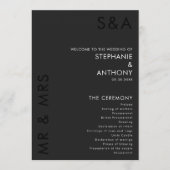 Moderne Minimalistische Monogram Black and White W Programm (Vorderseite)