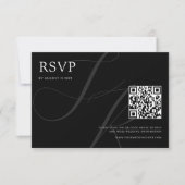 Moderne Minimalistische Monogram Black and White W RSVP Karte (Vorderseite)