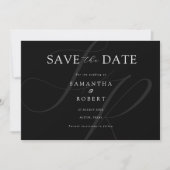 Moderne Minimalistische Monogram Black and White W Save The Date (Vorderseite)