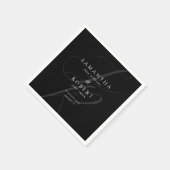 Moderne Minimalistische Monogram Black and White W Serviette (Ecke)