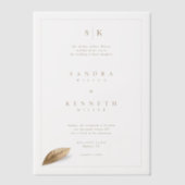 Moderne Minimalistische Monogram Gerahmte Hochzeit Pergament Einladungen (Vorderseite)