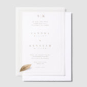 Moderne Minimalistische Monogram Gerahmte Hochzeit Pergament Einladungen (Versetzt)