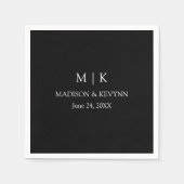 Moderne Minimalistische Monogram-Hochzeit Serviette (Vorderseite)