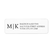 Moderne Minimalistische Monogram-Hochzeitadresse (Vorne)