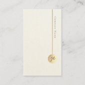 Moderne Minimalistische Monogram Imitate Leinenwei Visitenkarte (Vorderseite)