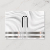 Moderne Minimalistische Monogram Metallic Trim | D Visitenkarte (Vorderseite)