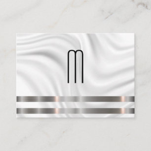 Moderne Minimalistische Monogram Metallic Trim D Visitenkarte