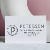 Moderne Minimalistische Monogram-Rücksendeadresse Permastempel