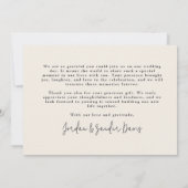 Moderne Minimalistische Monogram Wedding Danke (Rückseite)