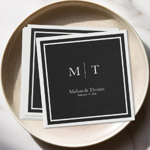 Moderne Minimalistische Monogram Wedding Napkins Serviette