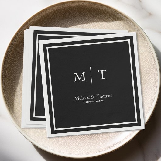 Moderne Minimalistische Monogram Wedding Napkins Serviette