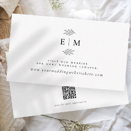 Moderne Minimalistische Monogram Wedding Website Begleitkarte
