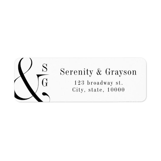 Moderne minimalistische Monogramm-Adresse (Vorne)