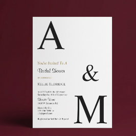 Moderne minimalistische Monogramm-Brautparty Einladung