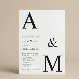 Moderne minimalistische Monogramm-Brautparty Einladung