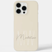Moderne Minimalistische Monogramm-Creme Case-Mate iPhone Hülle (Rückseite)